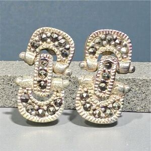 Elegant Sterling silver snd marquisite Women's Earrings